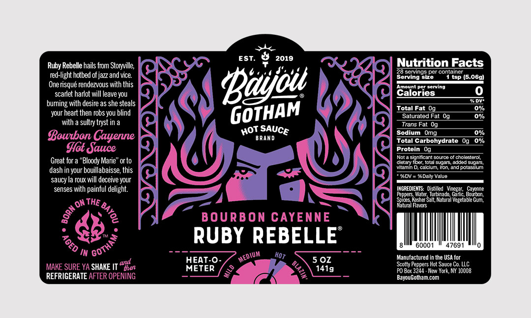 BCBD-bayou-gotham-hot-sauce-ruby-rebelle-label BCBD Ruby Rebelle Label